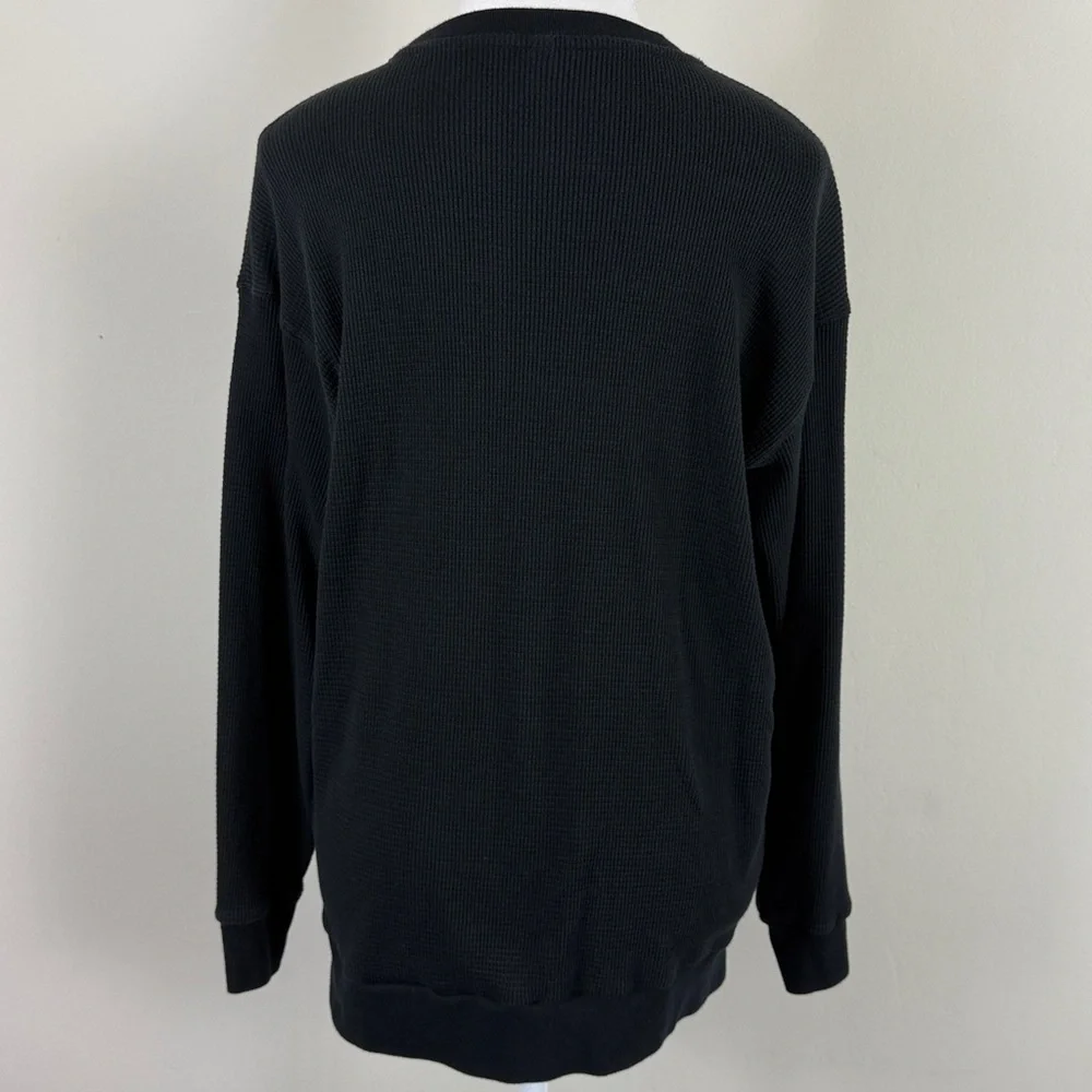 Babaton Waffle‎ Knit Elongated Cardigan in Black Size Small